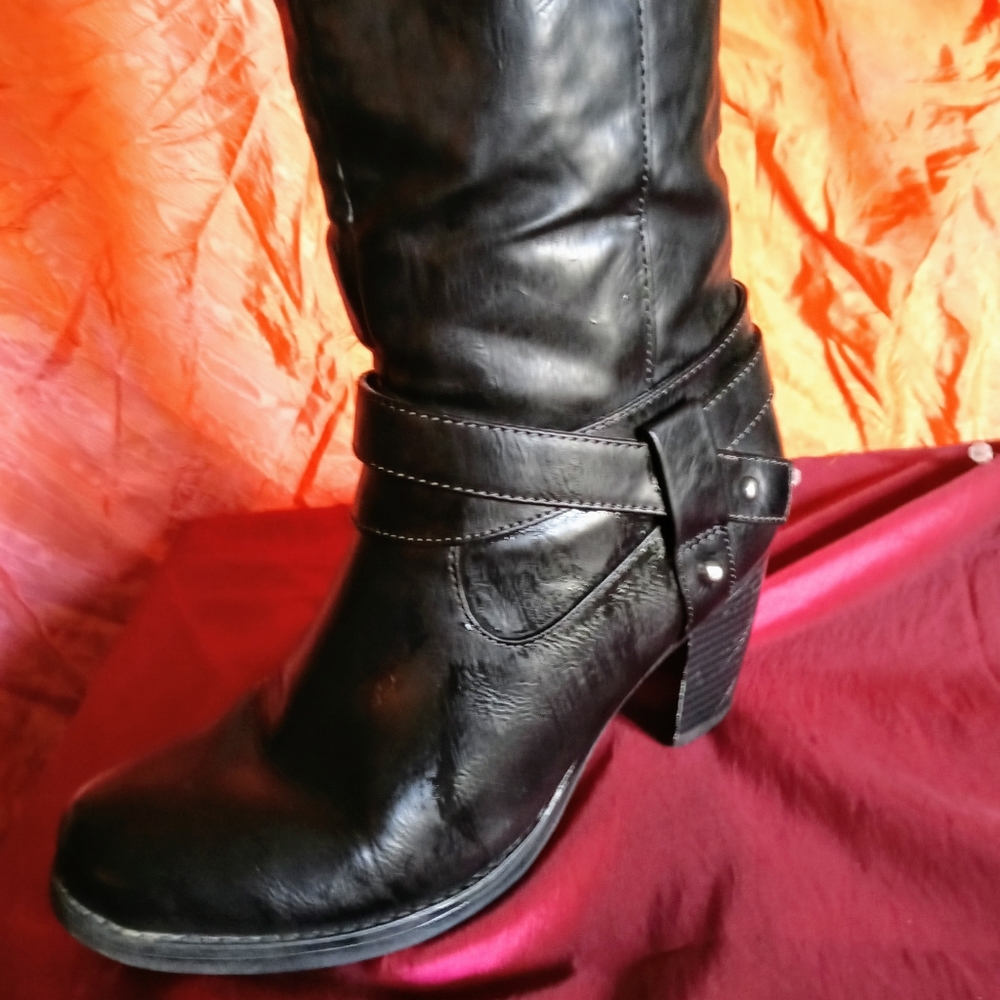 Black Faux Leather boots